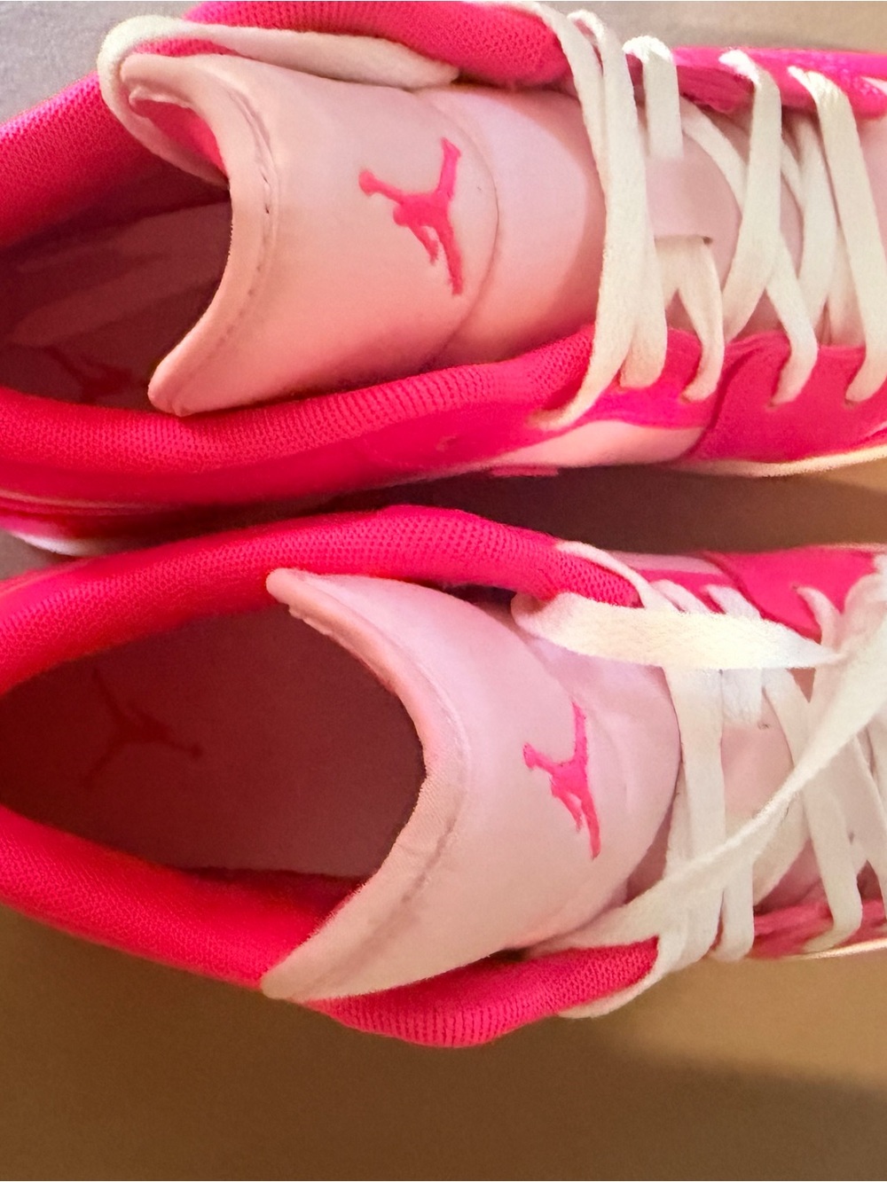 Jordan Pink and White Girls' Low-Top Sneakers - Picture 5 of 6